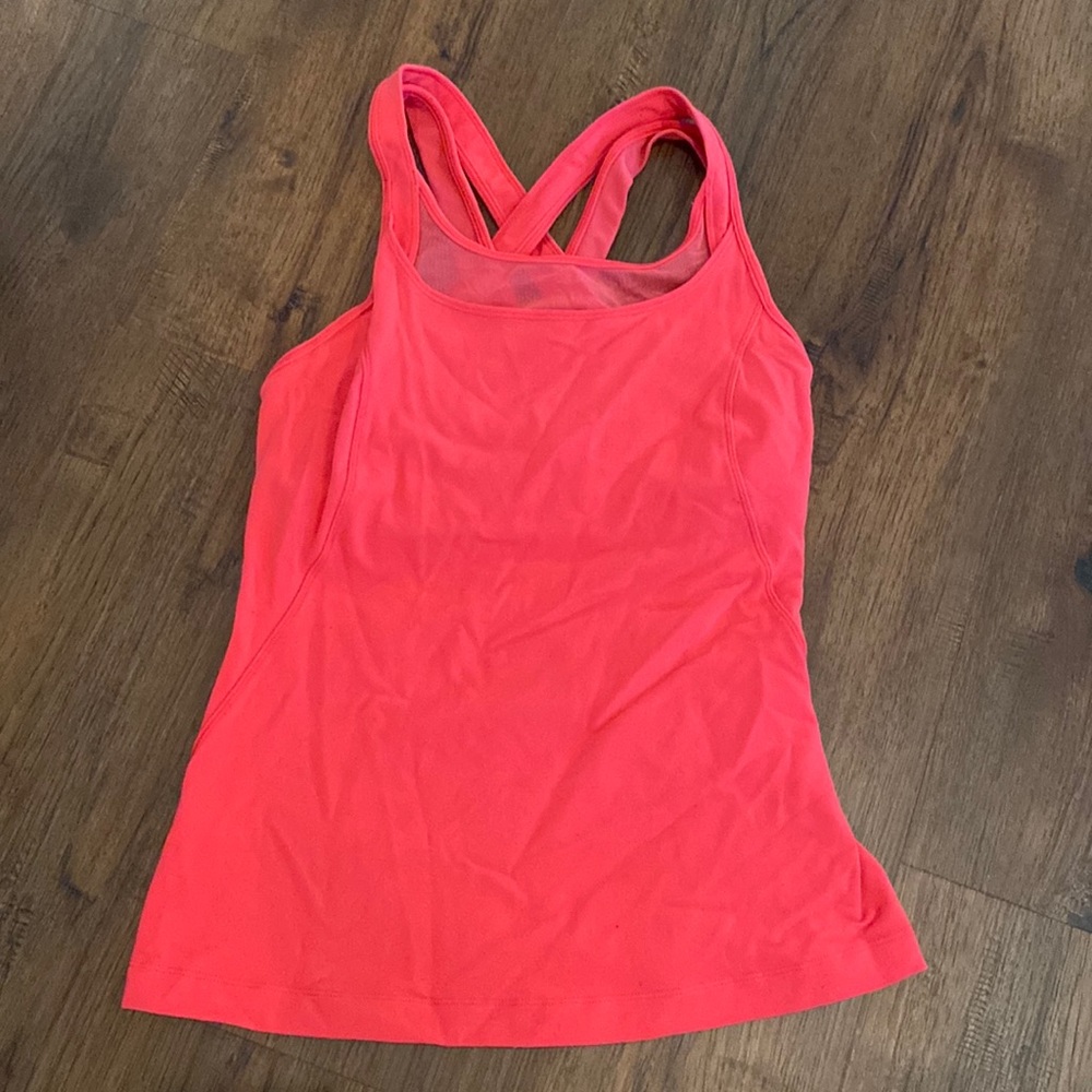 Lululemon Pink Mesh Crisscross Razorback Tank Top
